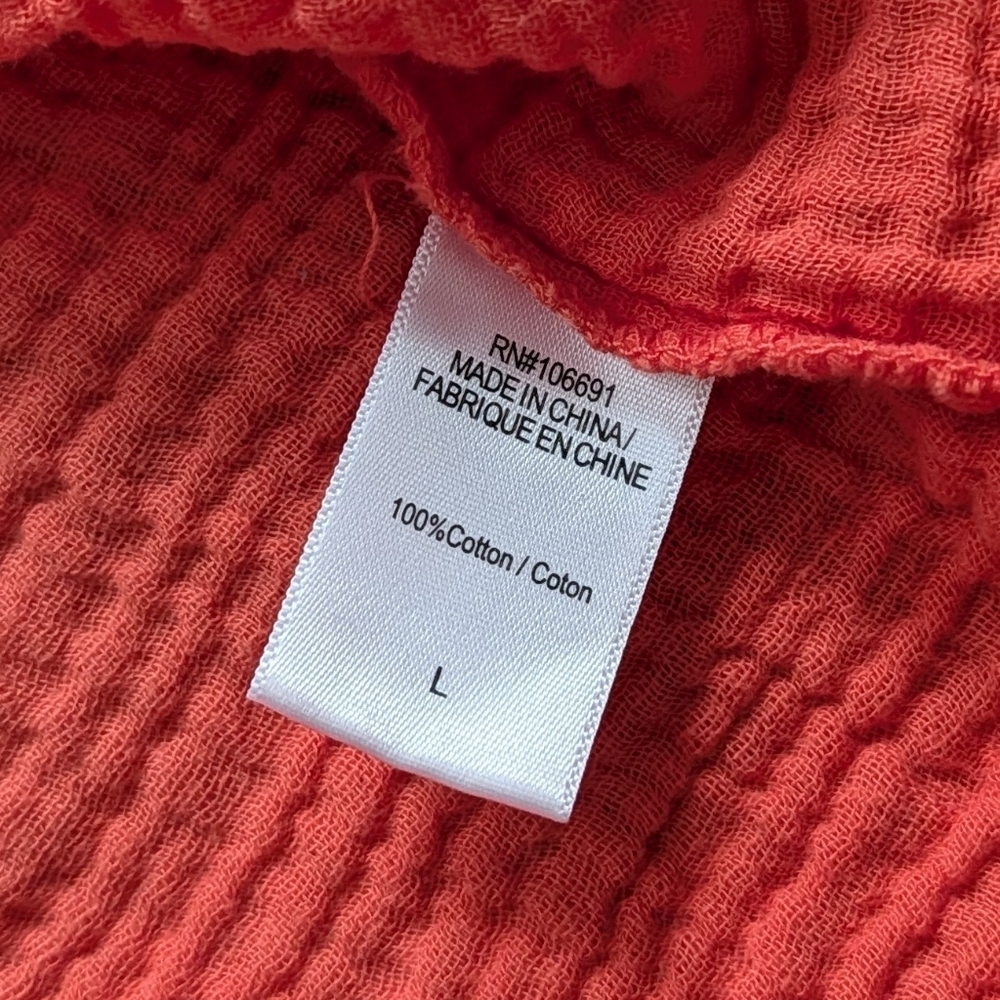 Young Fabulous & Broke Orange White Ombre Francesca Bell Sleeve Top Size Large - Picture 6 of 8